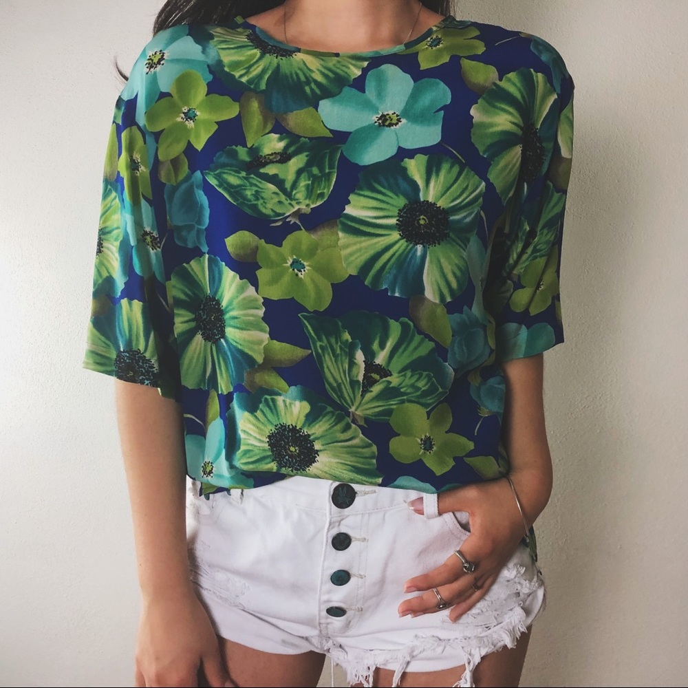❢ ANEMONE silk floral blouse